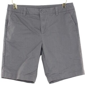 Magellan Outdoors Chino Shorts Stretch Cotton Mid Rise 10 Grey